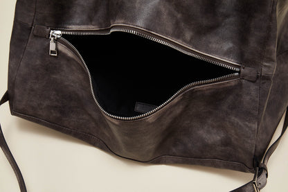 Distressed Leather Hobo Bag - Wolvess