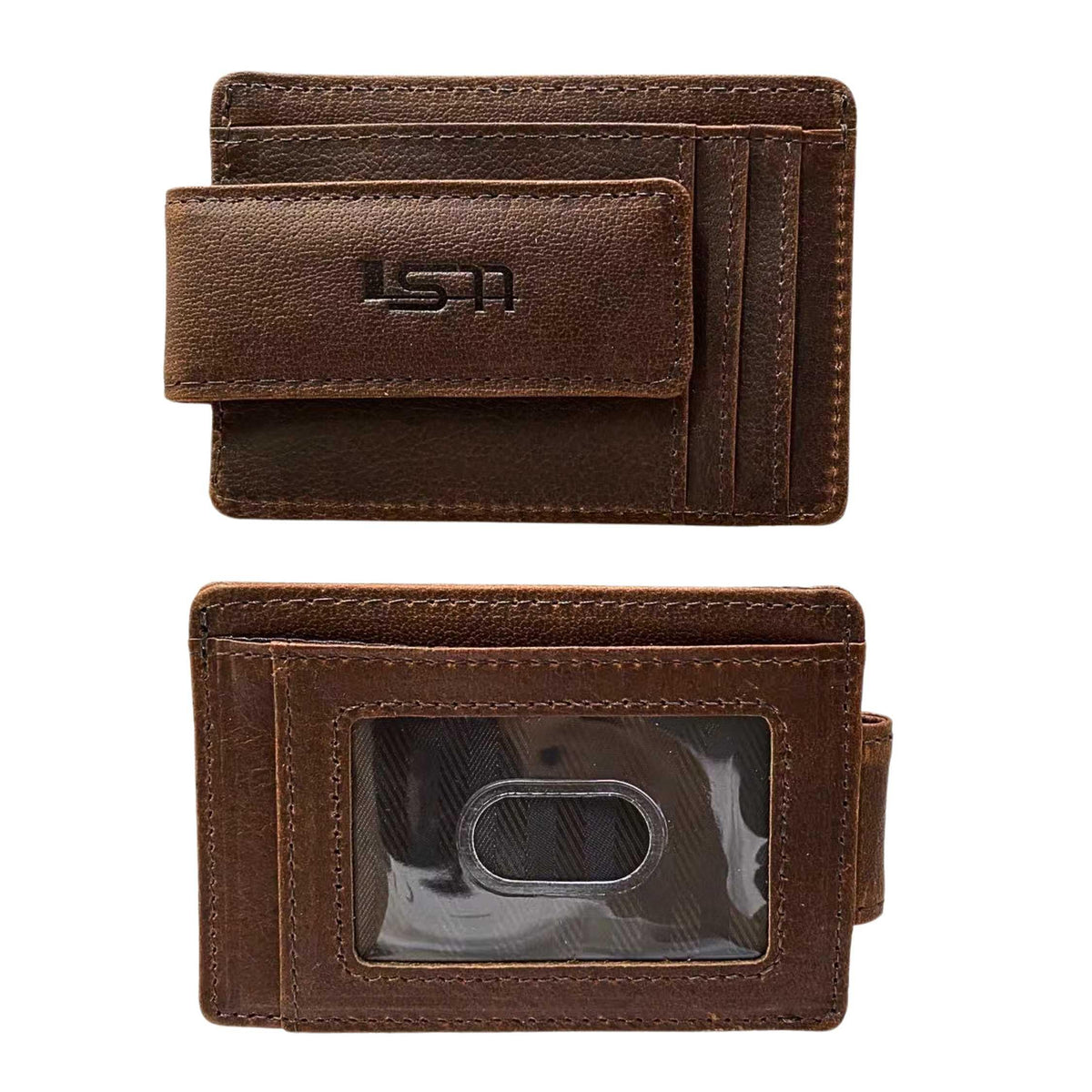 Cambridge Full-Grain Leather Magnetic Money Clip Wallet – Slim RFID Front Pocket Design MiamiLeathers.com