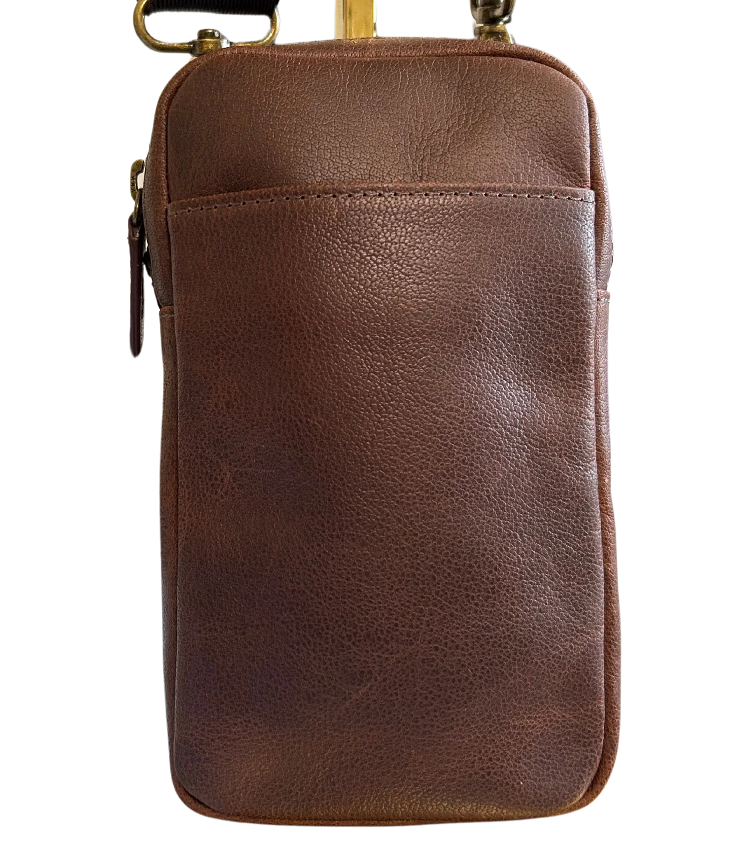 Cambridge Full-Grain Leather Crossbody Phone Bag MiamiLeathers.com