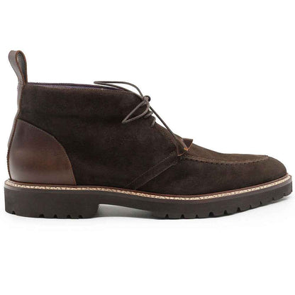 46-605-NIC CAMPO HIGH Italian Sueded Goatskin Chukka Boot, Nicotine Zelli Italia