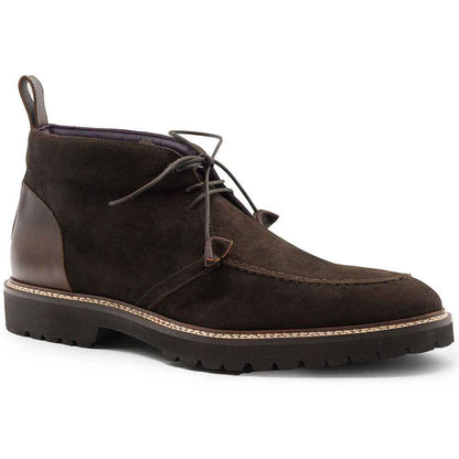46-605-NIC CAMPO HIGH Italian Sueded Goatskin Chukka Boot, Nicotine Zelli Italia