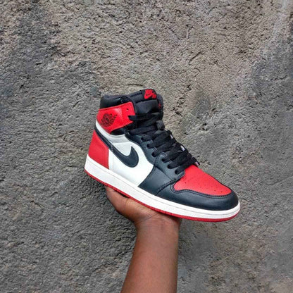 Custom Air Jordan 1 Bred Toe Sneakers