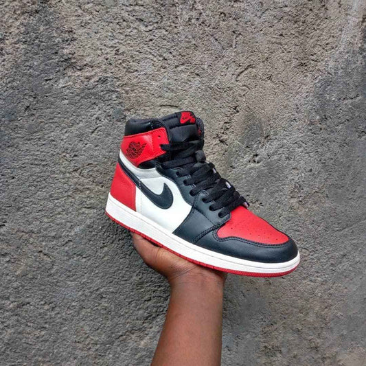 Custom Air Jordan 1 Bred Toe Sneakers