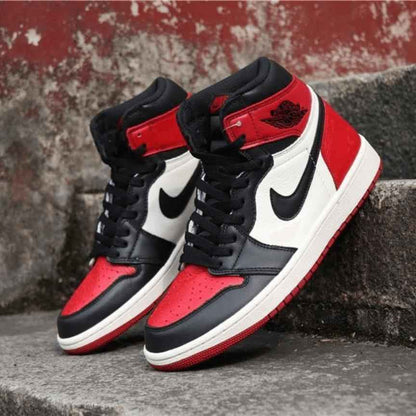Custom Air Jordan 1 Bred Toe Sneakers