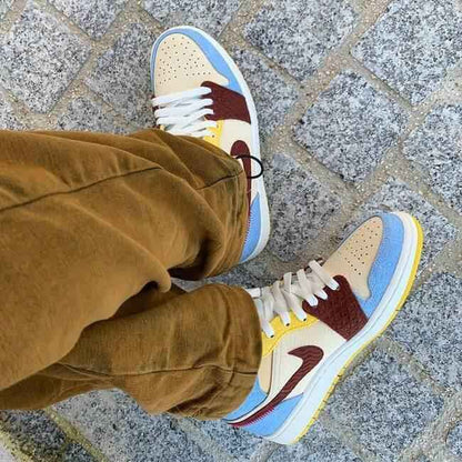 Custom Air Jordan 1 Blue Yellow Sneakers - Chateau Blue Edition