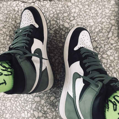 Custom Air Jordan 1 Clay Green Sneakers