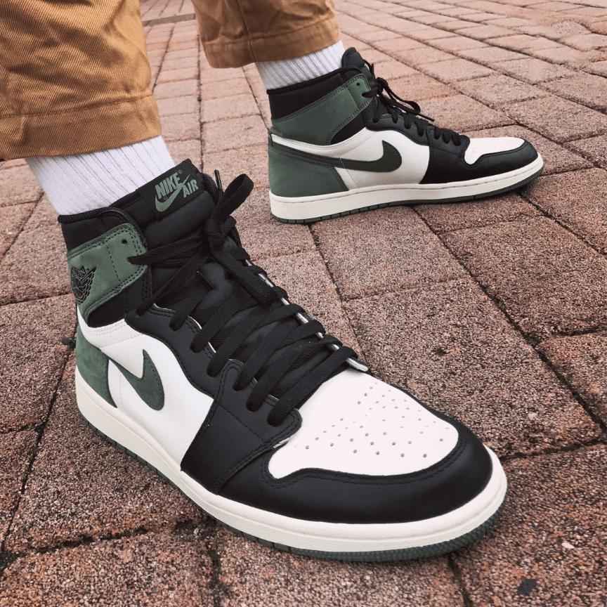 Custom Air Jordan 1 Clay Green Sneakers