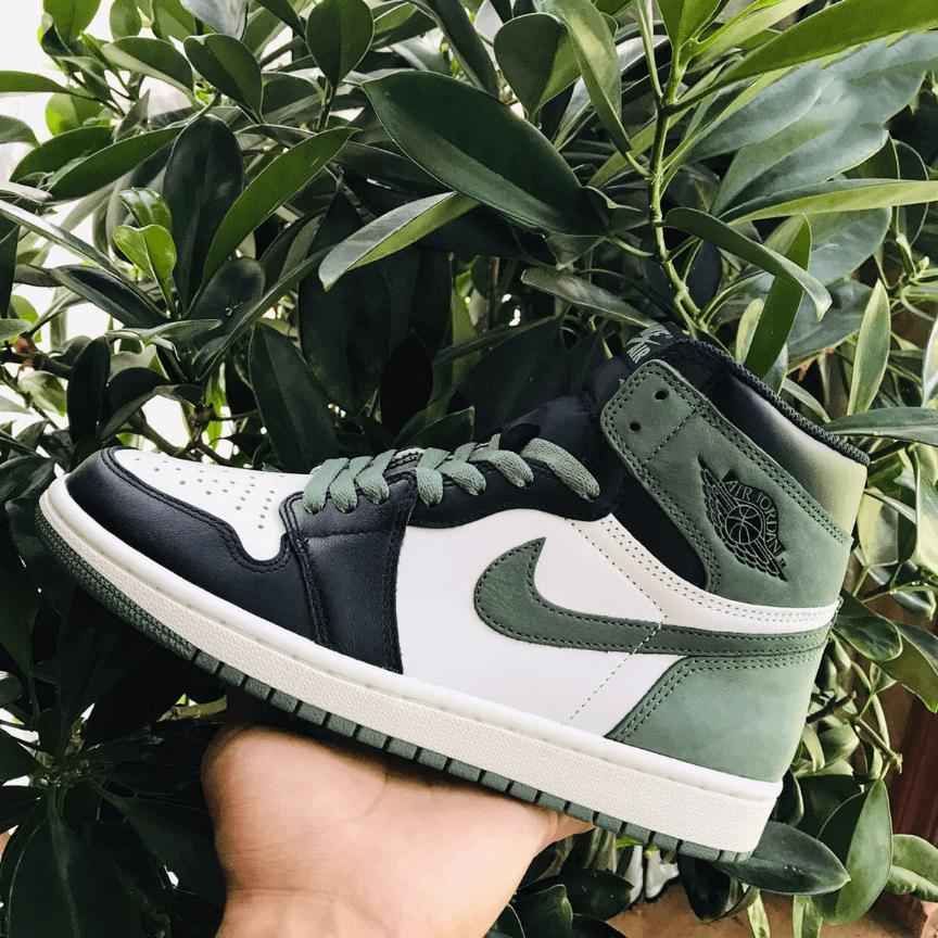 Custom Air Jordan 1 Clay Green Sneakers