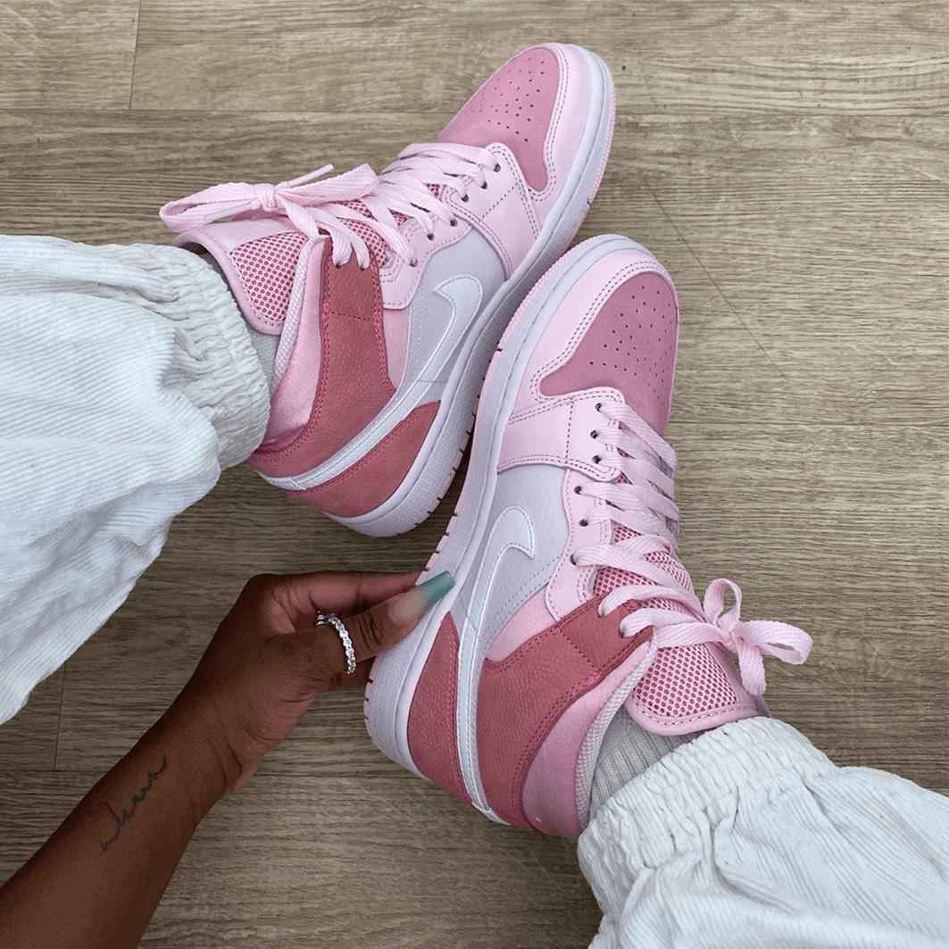 Custom Air Jordan 1 Digital Pink Sneakers