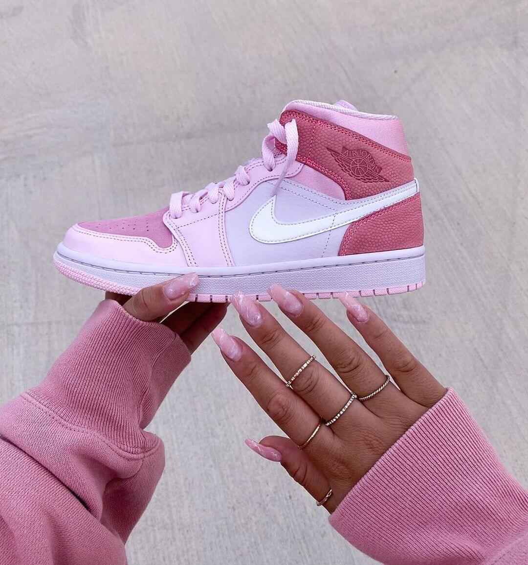 Custom Air Jordan 1 Digital Pink Sneakers