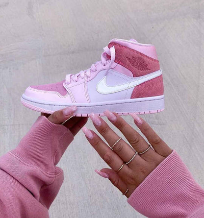 Custom Air Jordan 1 Digital Pink Sneakers