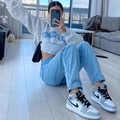 Custom Air Jordan 1 Light Grey Sneakers