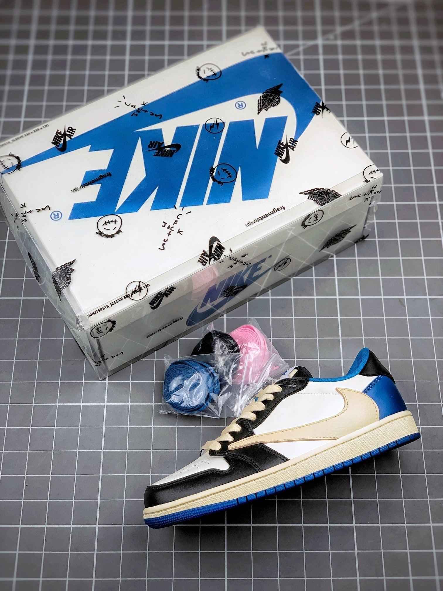 Custom Air Jordan 1 Low Fragment x T-Scott - DM7866-140