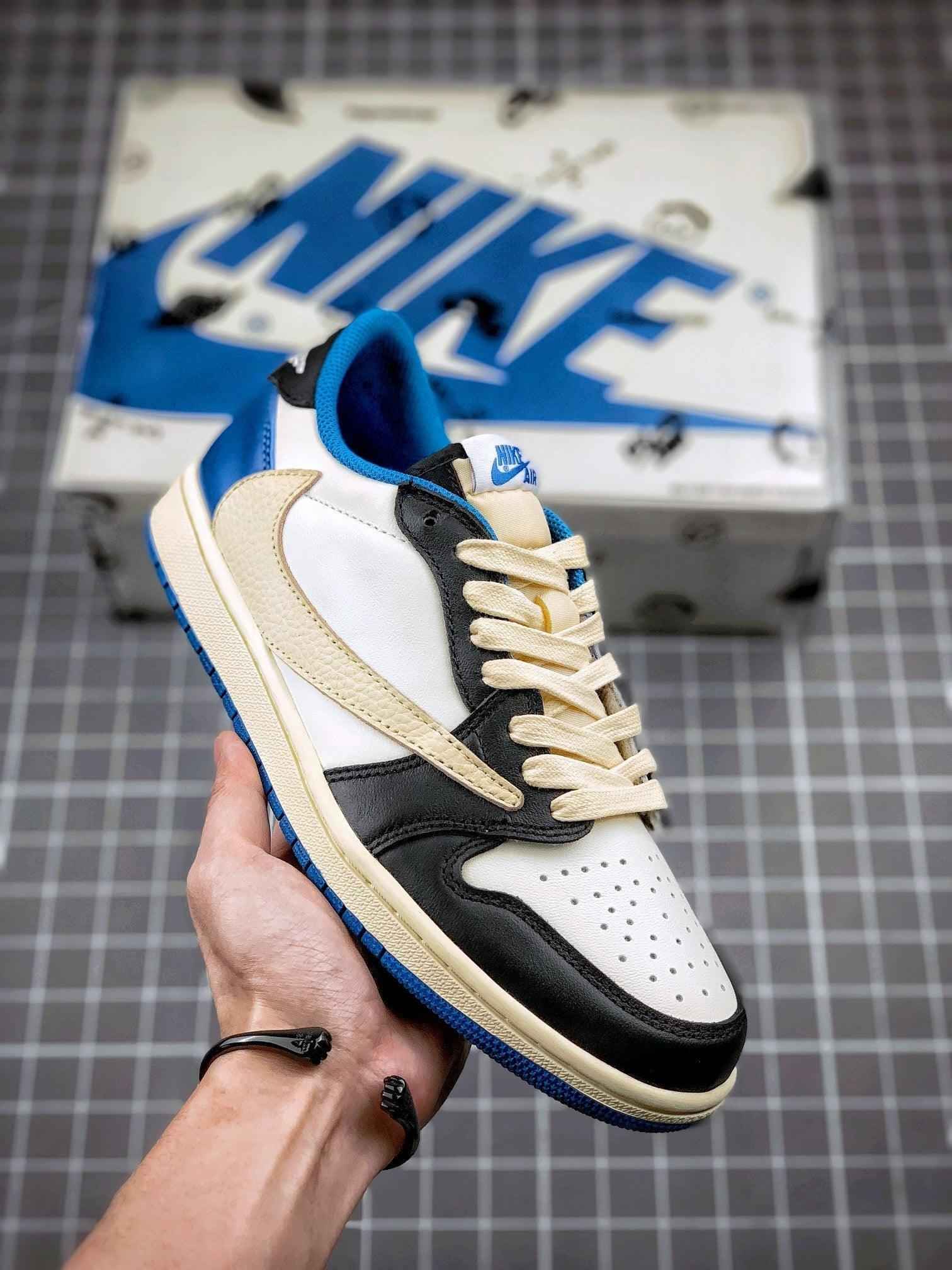 Custom Air Jordan 1 Low Fragment x T-Scott - DM7866-140