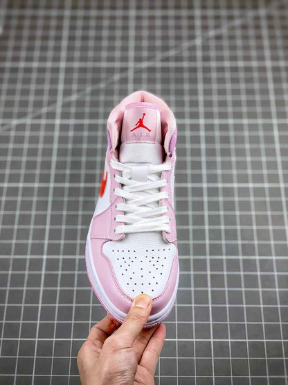 Custom Air Jordan 1 MID Pink Purple Valentine's Day