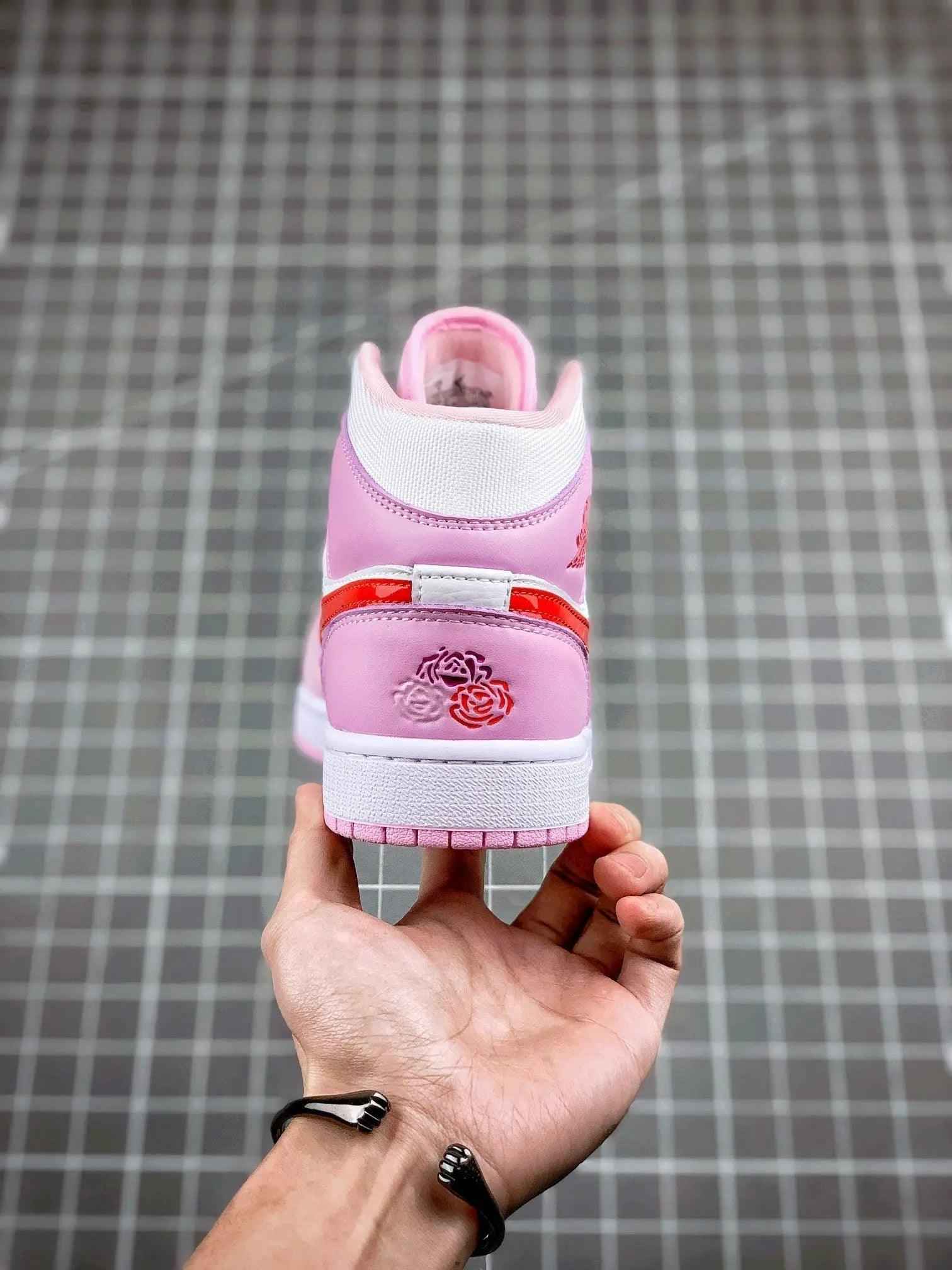 Custom Air Jordan 1 MID Pink Purple Valentine's Day