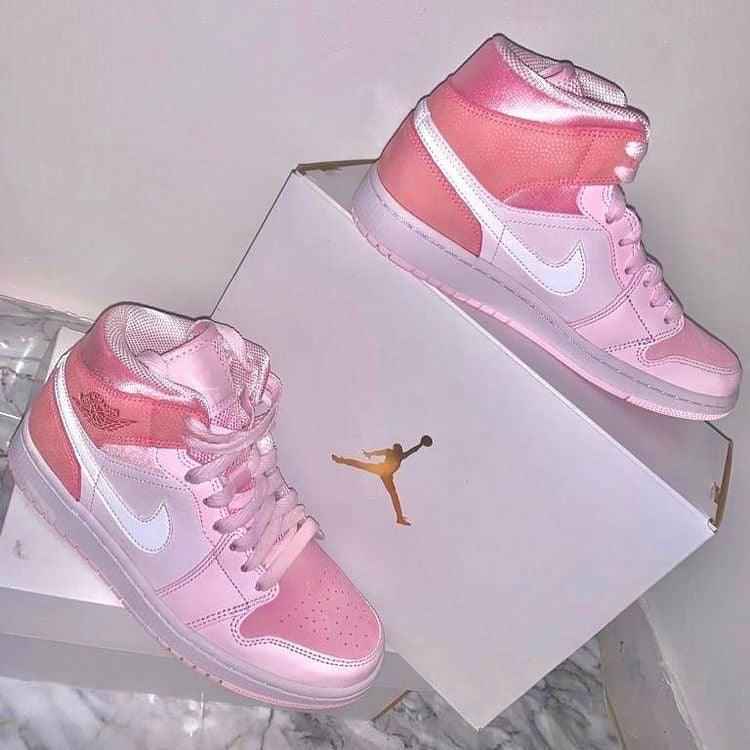 Custom Air Jordan 1 Mid Digital Pink High Q