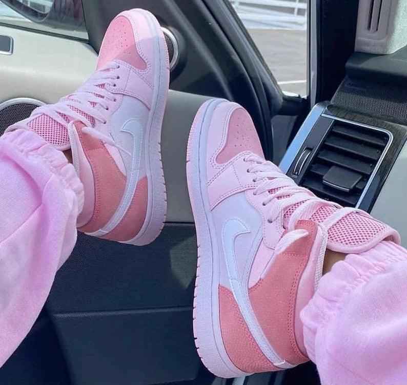 Custom Air Jordan 1 Mid Digital Pink High Q
