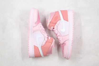 Custom Air Jordan 1 Mid Digital Pink High Q