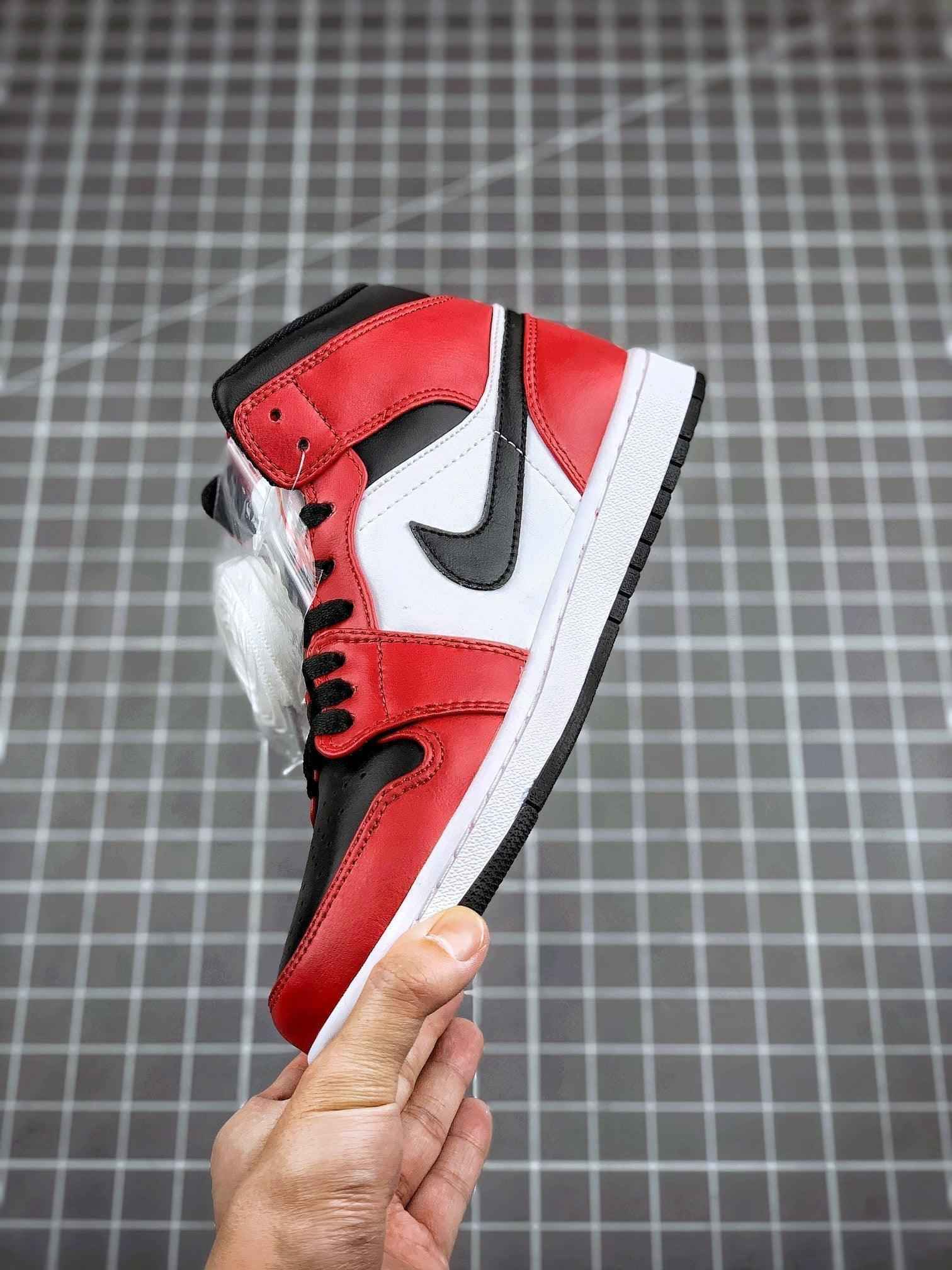 Custom Air Jordan 1 Mid Gym Red Sneakers - Stylish Athletic Footwear in Custom Air Jordan Mid Gym Red