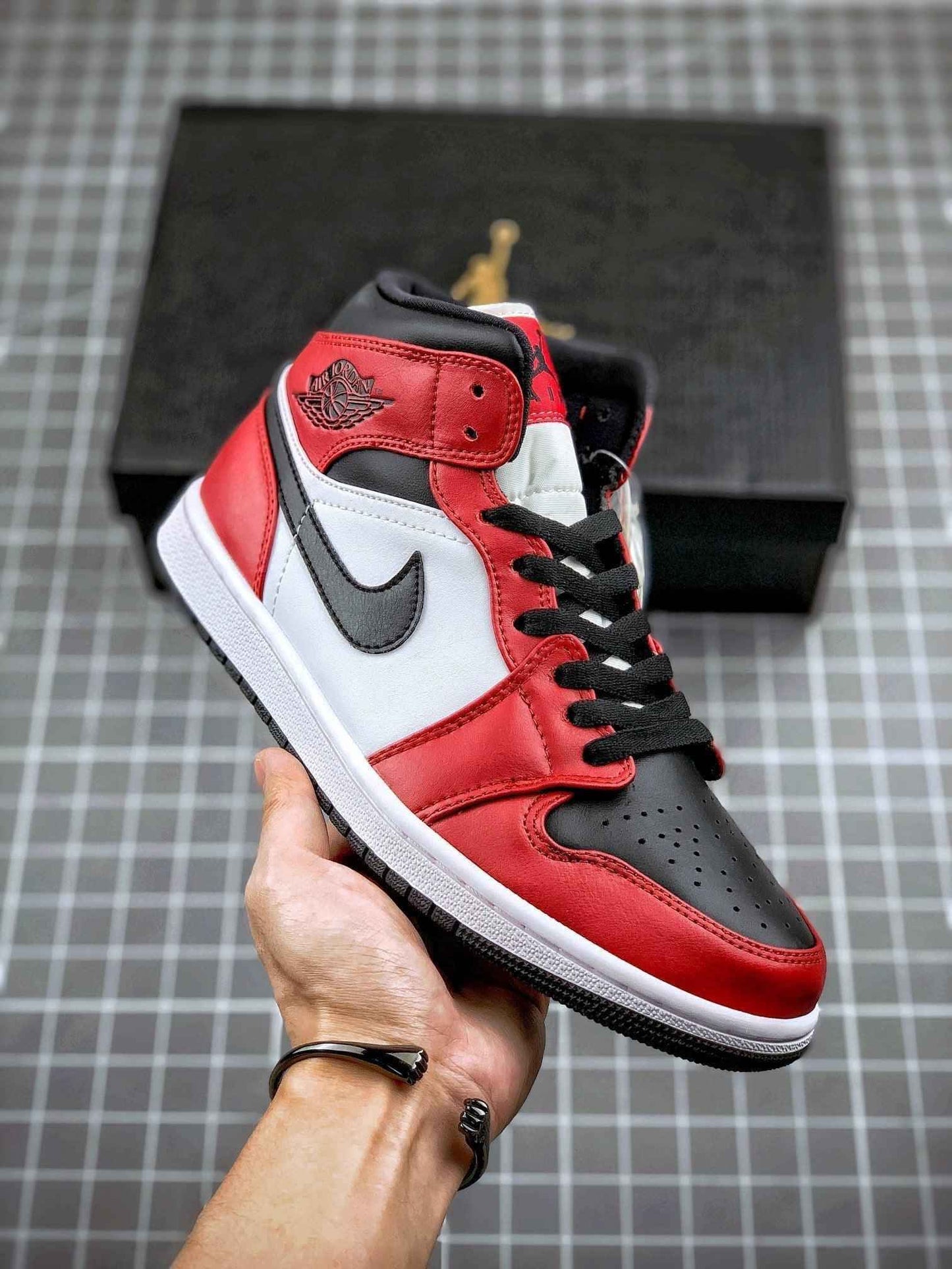 Custom Air Jordan 1 Mid Gym Red Sneakers - Stylish Athletic Footwear in Custom Air Jordan Mid Gym Red