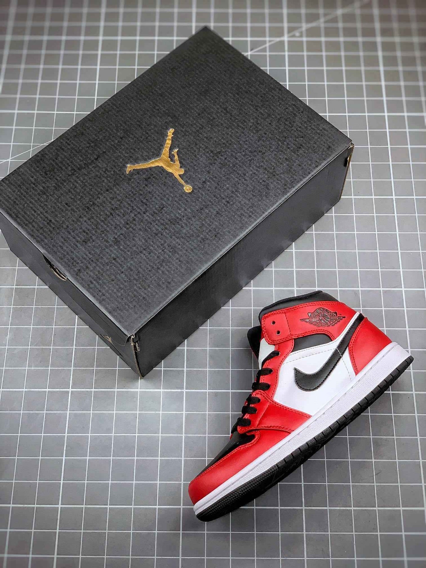 Custom Air Jordan 1 Mid Gym Red Sneakers - Stylish Athletic Footwear in Custom Air Jordan Mid Gym Red