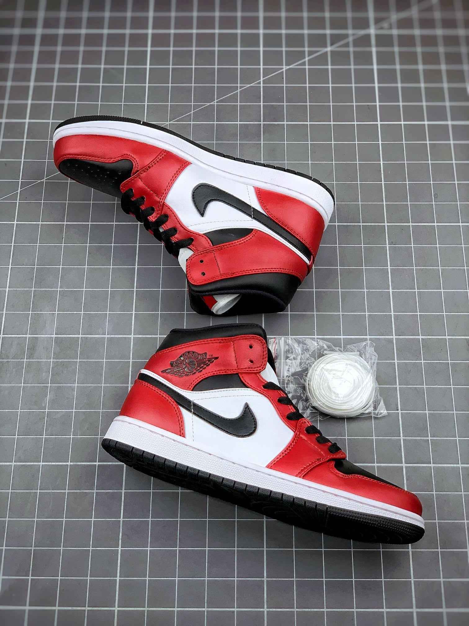 Custom Air Jordan 1 Mid Gym Red Sneakers - Stylish Athletic Footwear in Custom Air Jordan Mid Gym Red