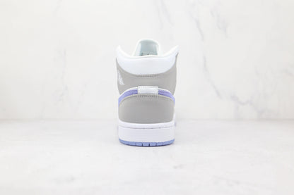 Custom Air Jordan 1 Mid Wolf Grey High Q - Sneakernational