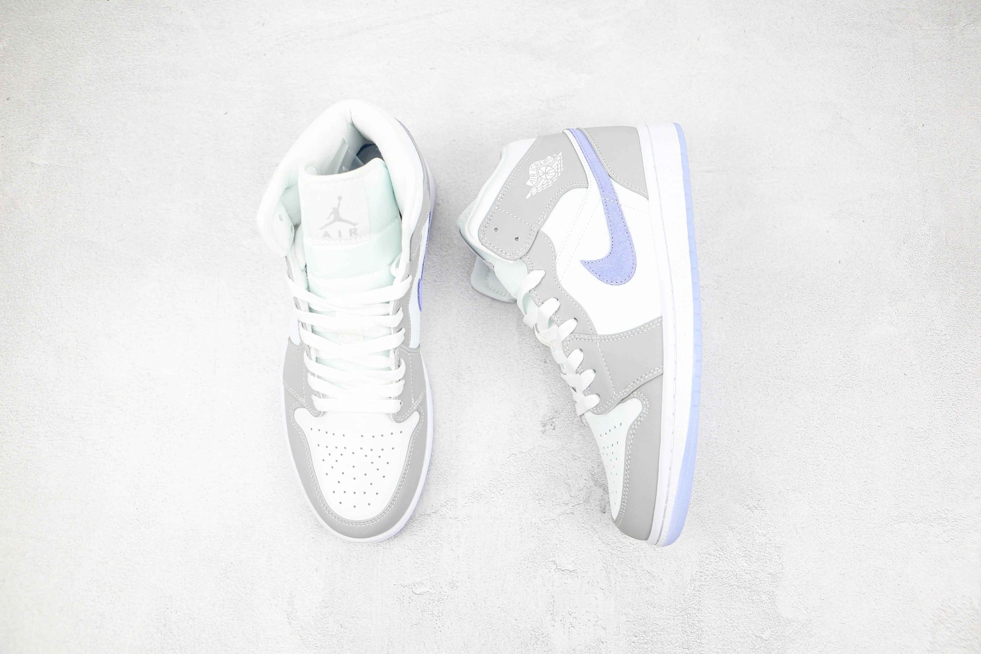 Custom Air Jordan 1 Mid Wolf Grey High Q