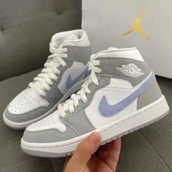 Custom Air Jordan 1 Mid Wolf Grey High Q