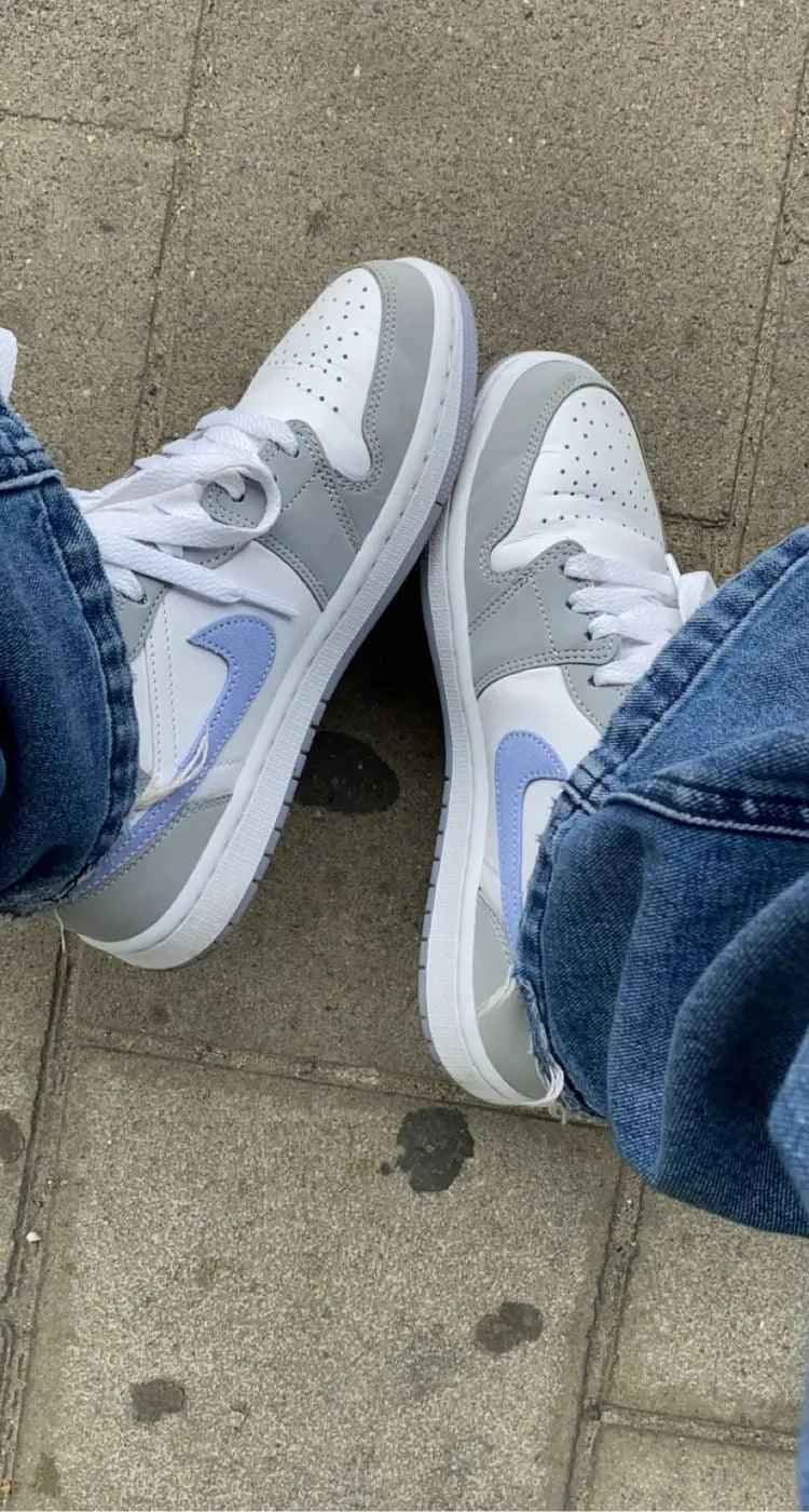 Custom Air Jordan 1 Mid Wolf Grey High Q