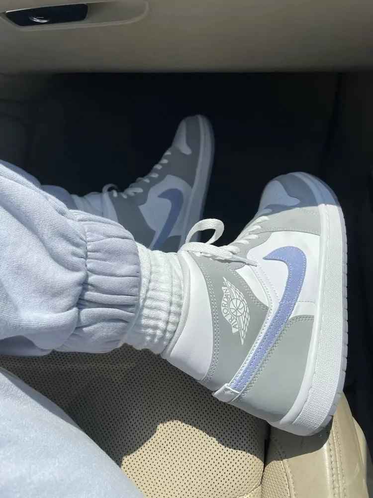 Custom Air Jordan 1 Mid Wolf Grey High Q