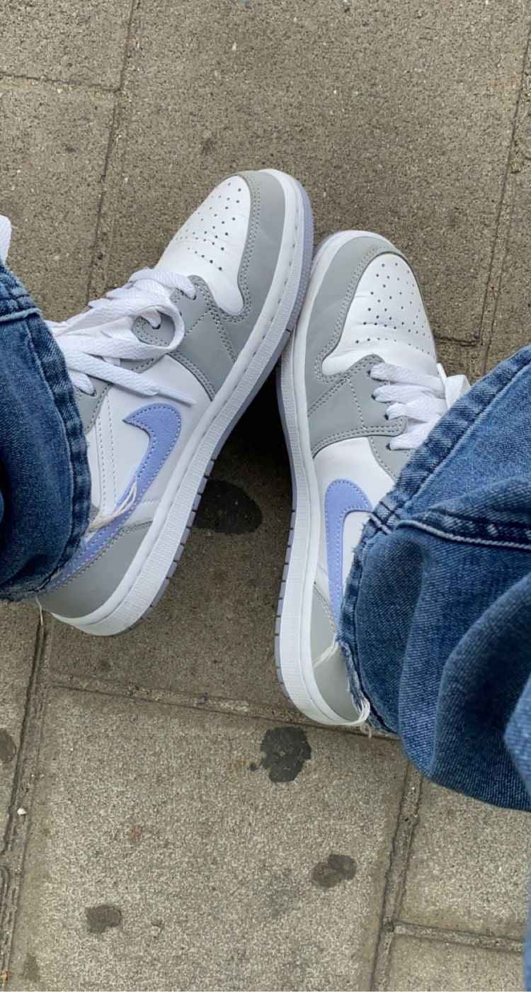 Custom Air Jordan 1 Mid Wolf Grey High Q