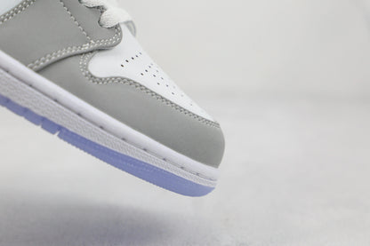 Custom Air Jordan 1 Mid Wolf Grey High Q - Sneakernational