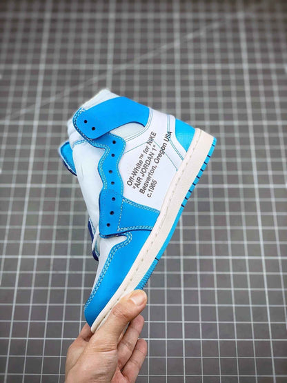Custom Air Jordan 1 Retro High OG 'UNC' University Blue x OFF-W
