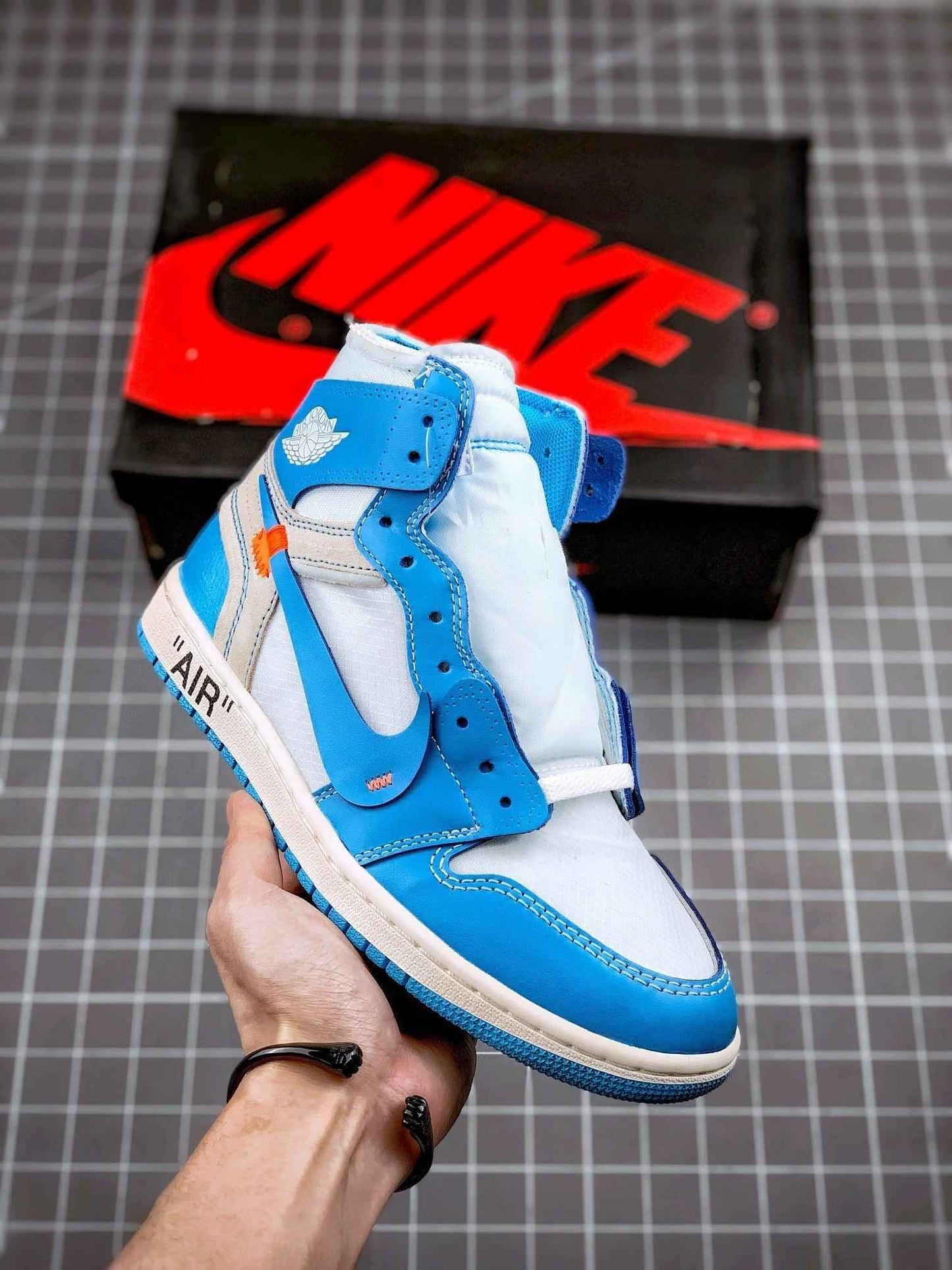 Custom Air Jordan 1 Retro High OG 'UNC' University Blue x OFF-W