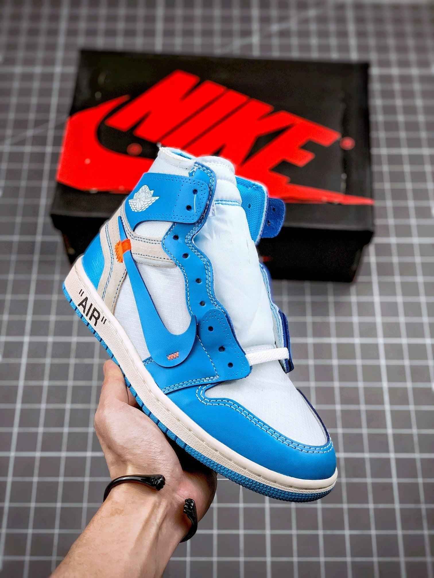 Custom Air Jordan 1 Retro High OG 'UNC' University Blue x OFF-W