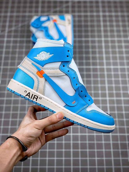 Custom Air Jordan 1 Retro High OG 'UNC' University Blue x OFF-W