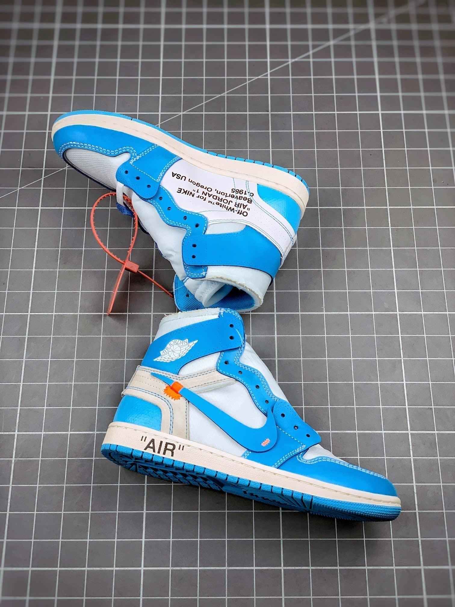 Custom Air Jordan 1 Retro High OG 'UNC' University Blue x OFF-W