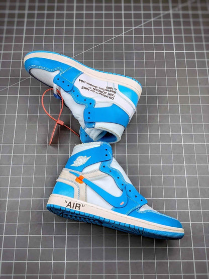 Custom Air Jordan 1 Retro High OG 'UNC' University Blue x OFF-W