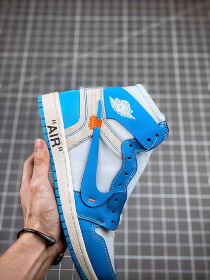 Custom Air Jordan 1 Retro High OG 'UNC' University Blue x OFF-W