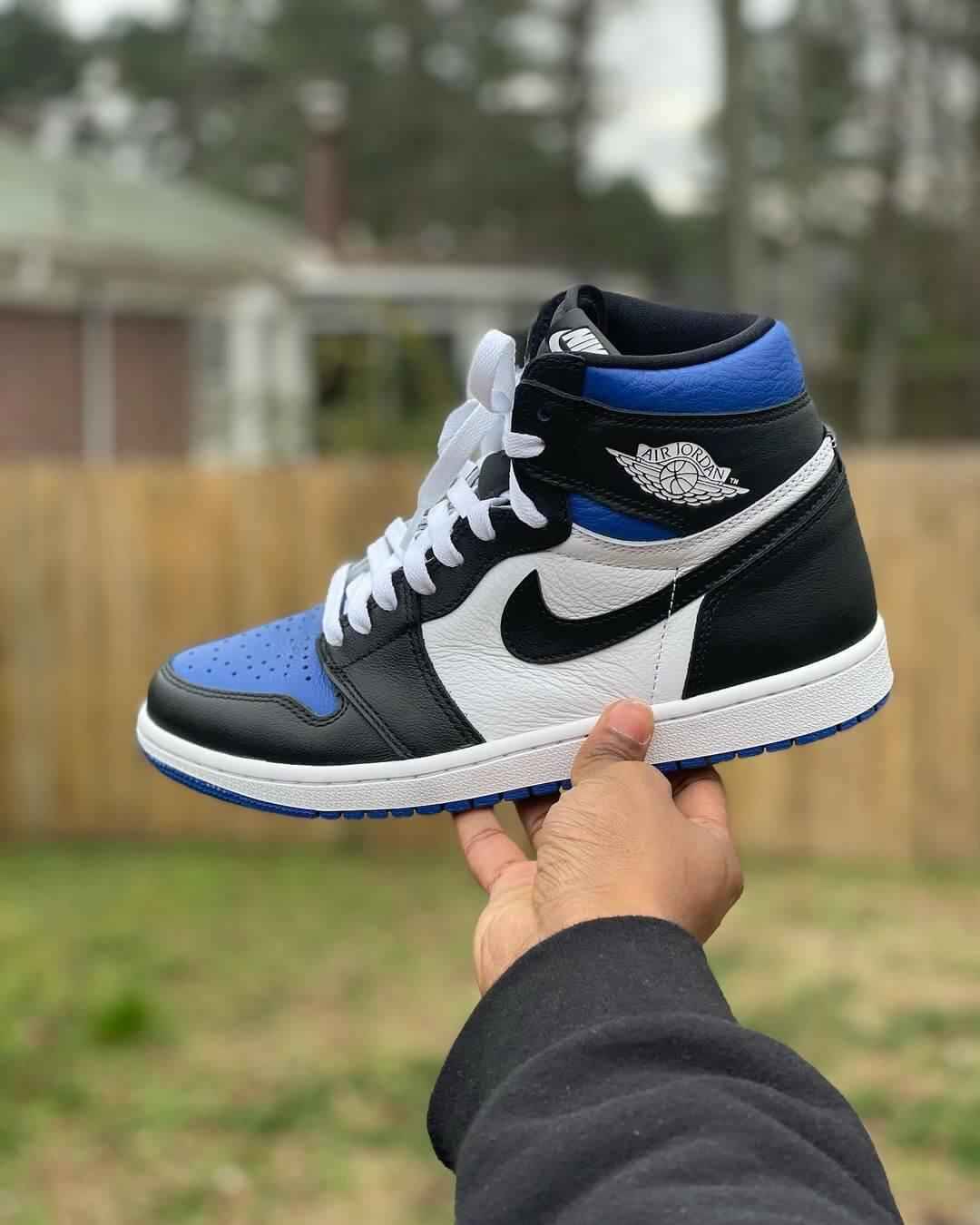 Custom Air Jordan 1 Royal Blue Toe Sneakers