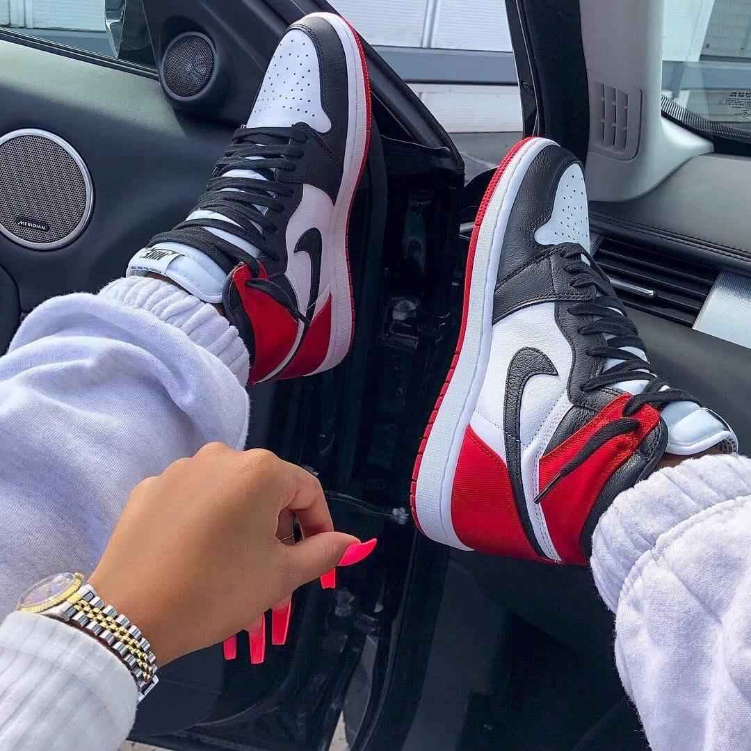 Custom Air Jordan 1 Satin Black Toe Sneakers