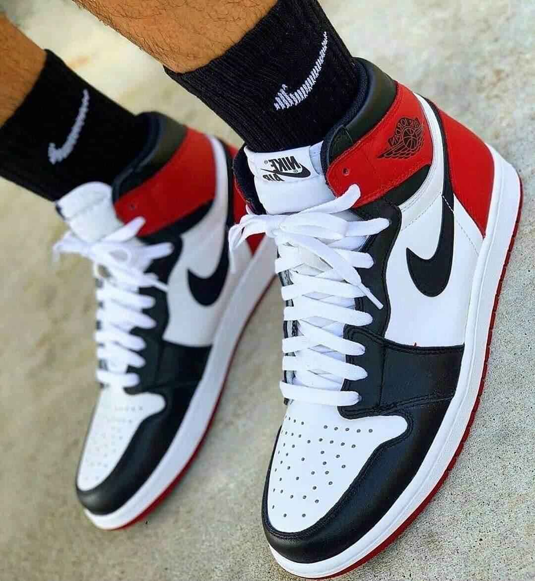 Custom Air Jordan 1 Satin Black Toe Sneakers