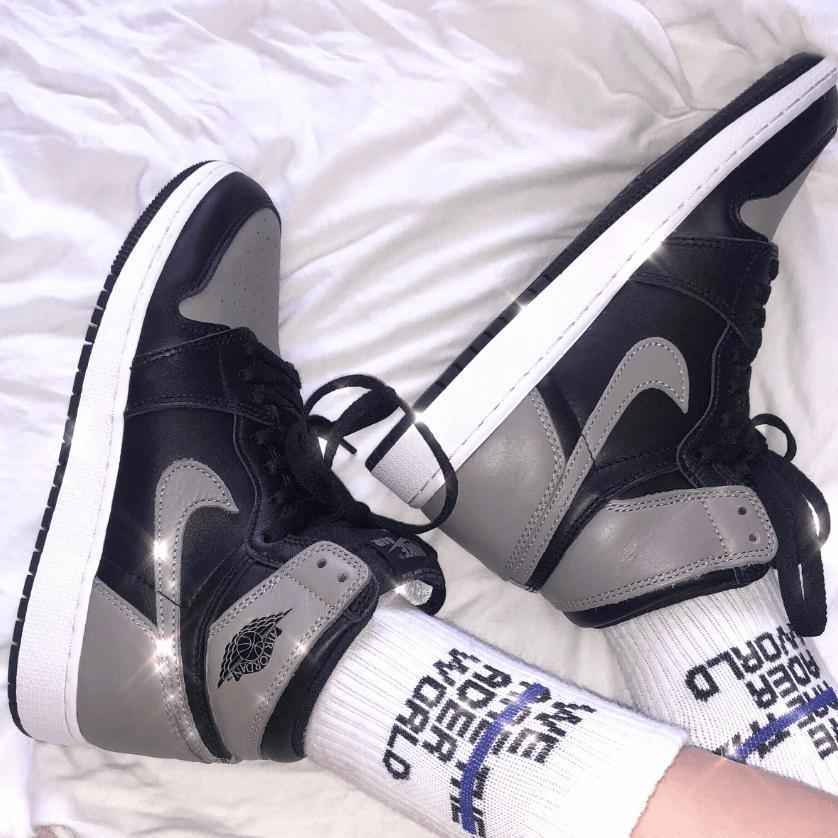 Custom Air Jordan 1 Shadow Grey Sneakers