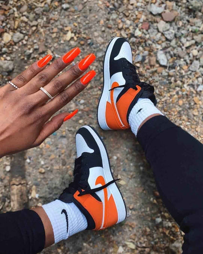 Custom Air Jordan 1 Shattered Backboard White Toe Sneakers