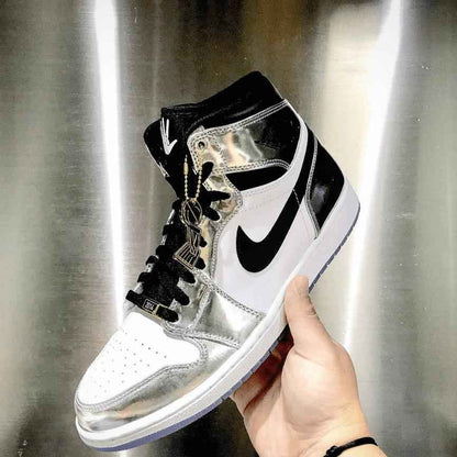 Custom Air Jordan 1 Silver Sneakers