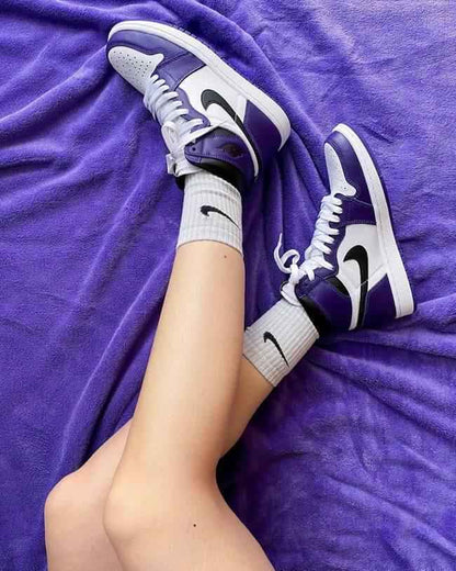 Custom Air Jordan White Toe Court Purple Sneakers for Unmatched Style and Comfort