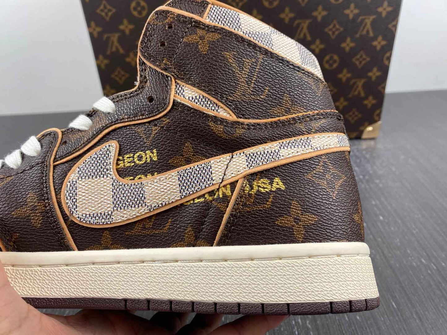 Custom Air Jordan 1 LV OFF-W Monogram Sneakers for Unique Style