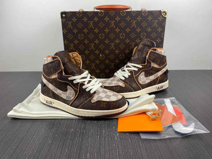Custom Air Jordan 1 LV OFF-W Monogram Sneakers for Unique Style